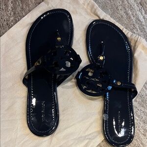 Tory Burch Glossy Navy Sandals